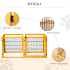 Wooden and Steel Dog Gate for Small/Medium Size Dogs with 6 Folding Panels, 432x36x70cm - Borge' Group Limited