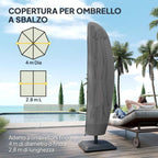Outsunny 3x3m Waterproof Umbrella Cover, Cantilever Umbrella Cover with Zipper and Tie, Black