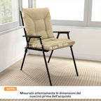 Outsunny Set of 2 Outdoor Chair Cushions with Ties, Polyester and Cotton, 120x50x8 cm, Beige
