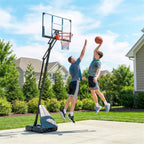 SPORTNOW Portable Outdoor Basketball Hoop, Adjustable 2.45-3.05m, Shatterproof Backboard, Hand Crank Adjustment