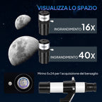 Outsunny 70mm Astronomical Telescope with 2 Eyepieces and Smartphone Adapter, 80x80x135 cm, Black and White