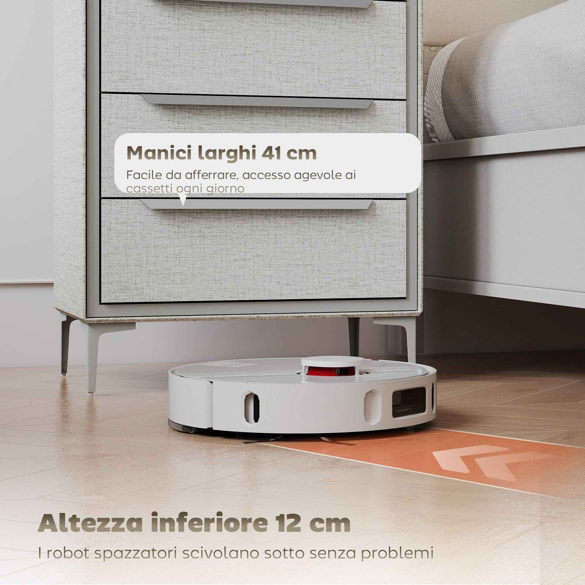 HOMCOM 4-Drawer Steel Chest of Drawers with Linen-Effect Fabric Covering, 60x36x88 cm, Grey