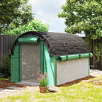 Outsunny 3x2 m Tunnel Greenhouse with Extra Shading Net, Windows and Zip Entrance, in PE and Steel, Green