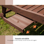 Outsunny Wooden Sun Lounger, Garden Lounger with Wheels and Removable Tray 182x60x35cm