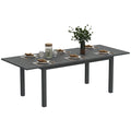 Extendable Garden Table 160-220 cm for 6-8 People Rectangular in Aluminum, Grey