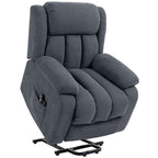 135° Electric Lift Reclining Chair in Linen Effect Fabric with Footrest, Dark Grey