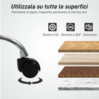 Adjustable Office Chair with Button Upholstery, PU Leather, Foam and Steel, 44x50x78-88 cm, White