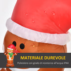 183cm Inflatable Gingerbread Man with Built-in LED Lights, Outdoor Christmas Decoration