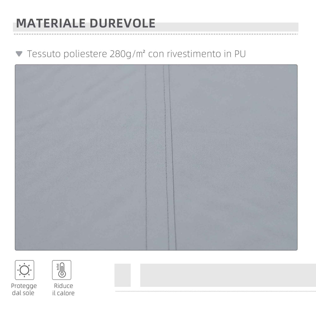 Outsunny 3x2.5m Roller Awning for Doors and Windows, in Aluminum and Anti-UV Polyester, Gray