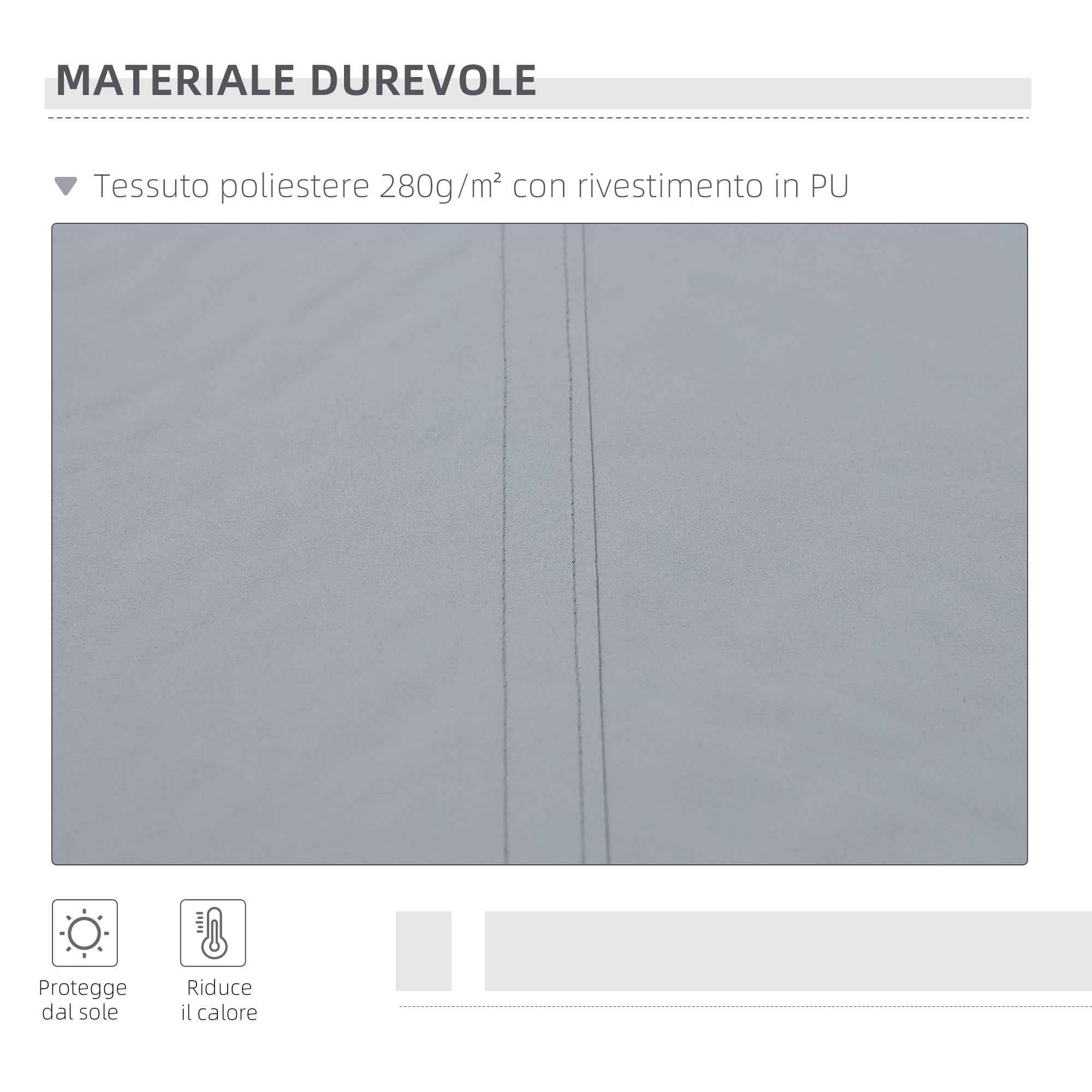 Outsunny 3x2.5m Roller Awning for Doors and Windows, in Aluminum and Anti-UV Polyester, Gray