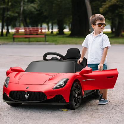 Maserati MC20 Children's Car, Manual Drive, Remote Control and LED Headlights, Age 3-6 Years, Red