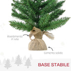 HOMCOM 55cm Mini Christmas Tree with 50 Thick Branches and Realistic PVC Needles, Cement and Jute Base