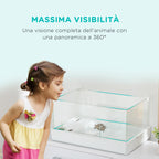 Turtle Tank with 3-Level Filter and Glass and ABS Panels, 51x31x25.5 cm, White