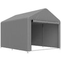 Outsunny 2x2.4m Waterproof Garden Shed with Roll-Up Door and Metal Frame, Light Grey