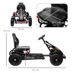 Pedal Go Kart for Children 5-12 Years in PP and Black Metal with Adjustable Seat and Handbrake, 121x58x61 cm