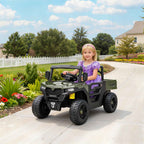 AIYAPLAY 12V Electric Ride-On Toy Car for Kids with Remote Control, Suspension, Trunk, and Music, Ages 3-8, Green