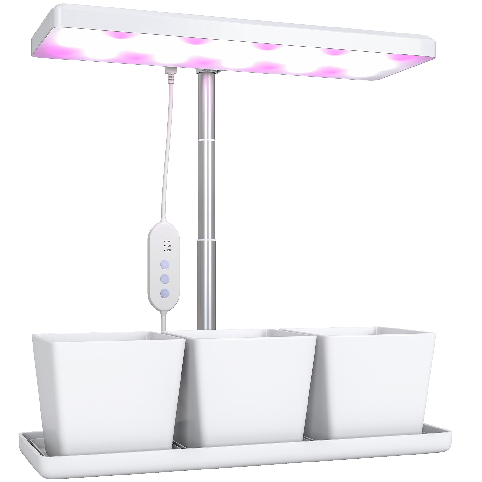 30 LED Plant Grow Lights with 3 Pots, Timer and Dimmable Lighting, 31 ...