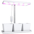 30 LED Plant Grow Lights with 3 Pots, Timer and Dimmable Lighting, 31.8 x 13.4 x 18.6-35.6 cm, White