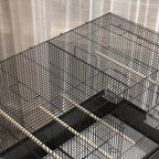 PawHut Indoor Bird Cage with Tray, Shelf and Wheels with Brakes, 85x49x119 cm, Black