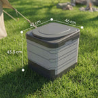Outsunny Portable Camping Toilet with 12 Clotting Packets and 12 Disposal Bags, 42x46x43.5 cm, Grey and Black