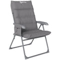 Folding and Adjustable Camping Chair on 5 Levels with Side Pockets, 66x58x105 cm, Light Gray