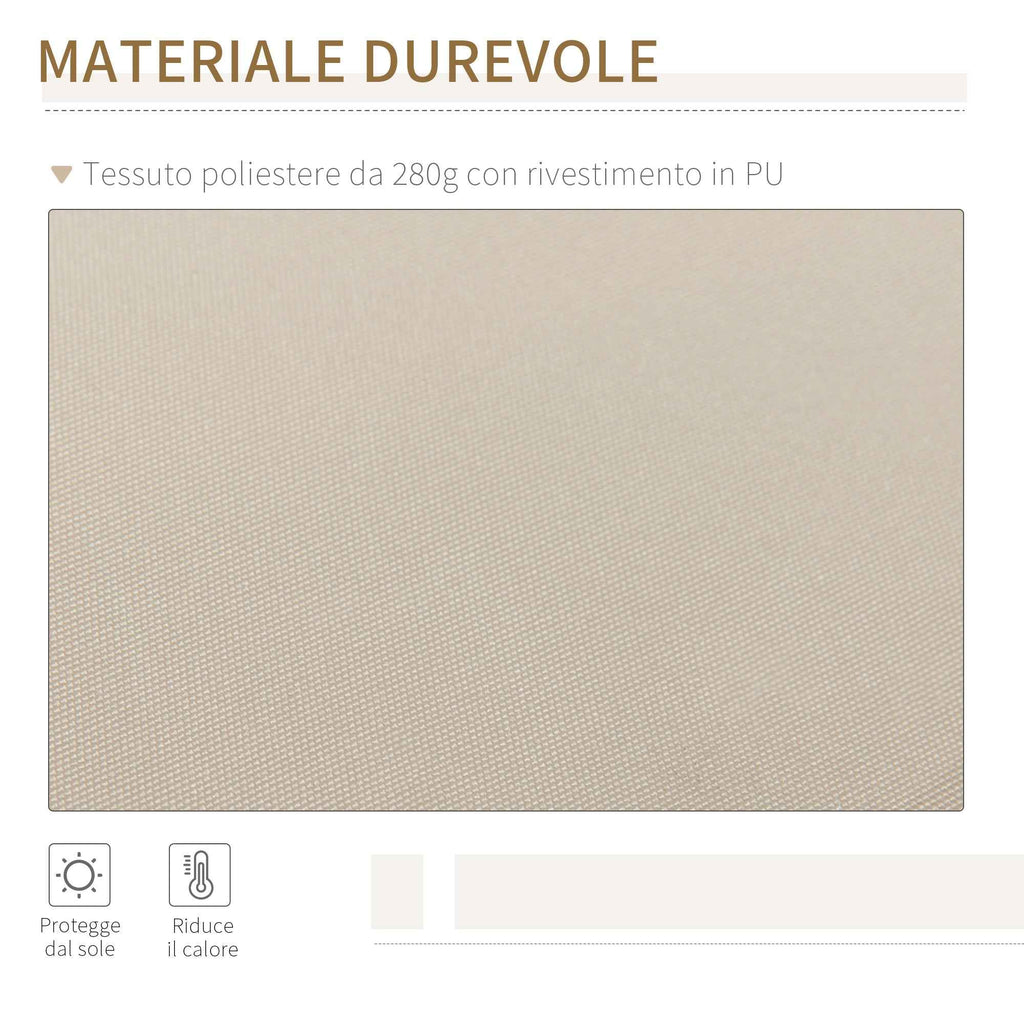 Outsunny 4x2.5m Hand-Cranked Roller Awning with Waterproof Cover, Metal and Aluminum, Beige