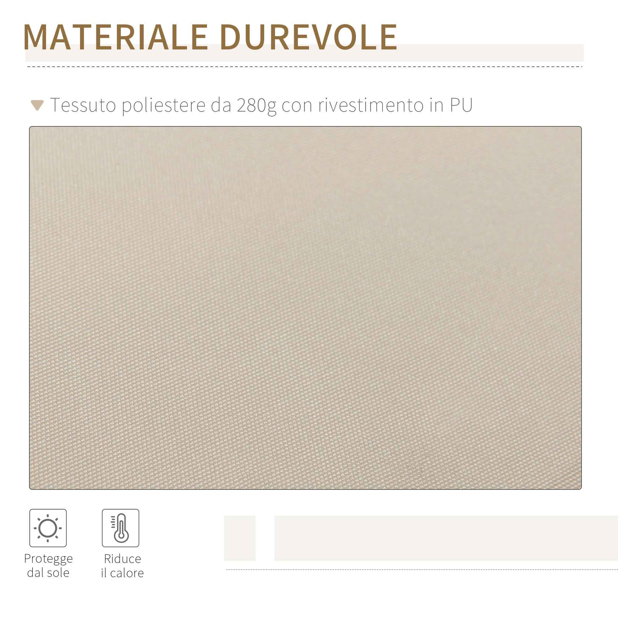 Outsunny 4x2.5m Hand-Cranked Roller Awning with Waterproof Cover, Metal and Aluminum, Beige