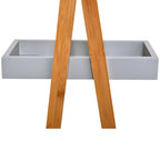 Kleankin Space-Saving Bathroom Shelf in MDF and Bamboo, Pyramid Shape with 3 Shelves, Wood and Grey Color, 30x18x81cm