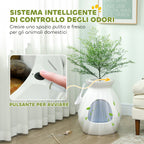 Odor-Resistant Cat Litter Box with Scoop, Pot-Shaped, Made of ABS and Stainless Steel, 50x48.5x58.7 cm, White