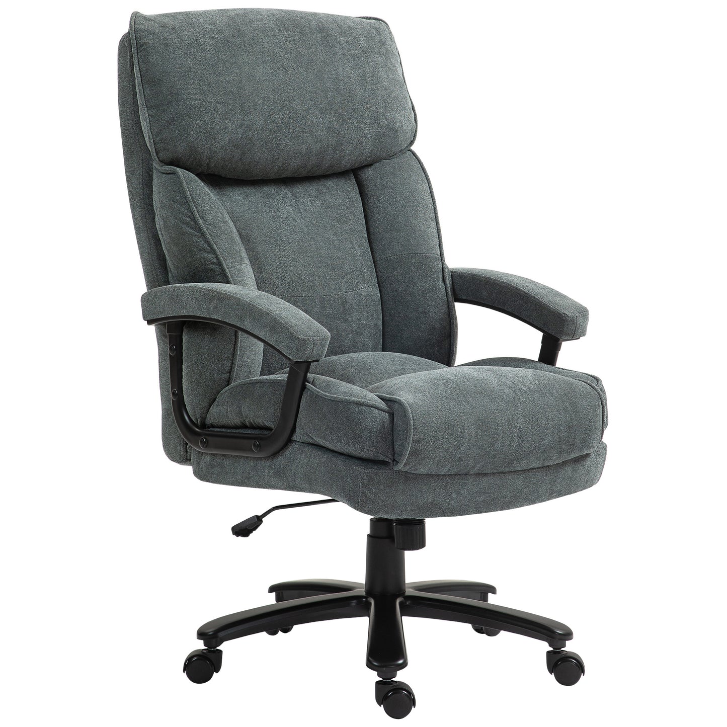 HOMCOM Reinforced Office Chair Capacity 200kg, Swivel and Inclinable in Velvet Fabric, Gray