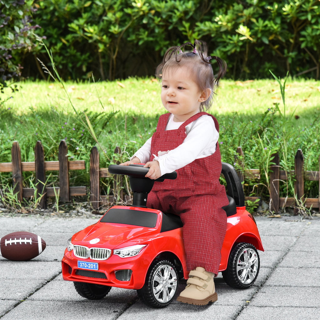 Kids Ride-On Toy Car with Steering Wheel, Headlights and Music, Age 18-36 Months, Red