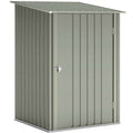 Outsunny Galvanized Steel Garden Shed with Hinged Door, 100x104x160 cm, Silver