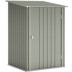 Outsunny Galvanized Steel Garden Shed with Hinged Door, 100x104x160 cm, Silver