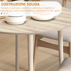 HOMCOM Modern Folding Table for Kitchen and Living Room, in Chipboard, Ø89x73.5 cm - Borgè