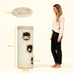 Cat Scratching Tower, 96 cm High, with 3 Cat Houses and a Removable and Washable Upper Bed, Cream