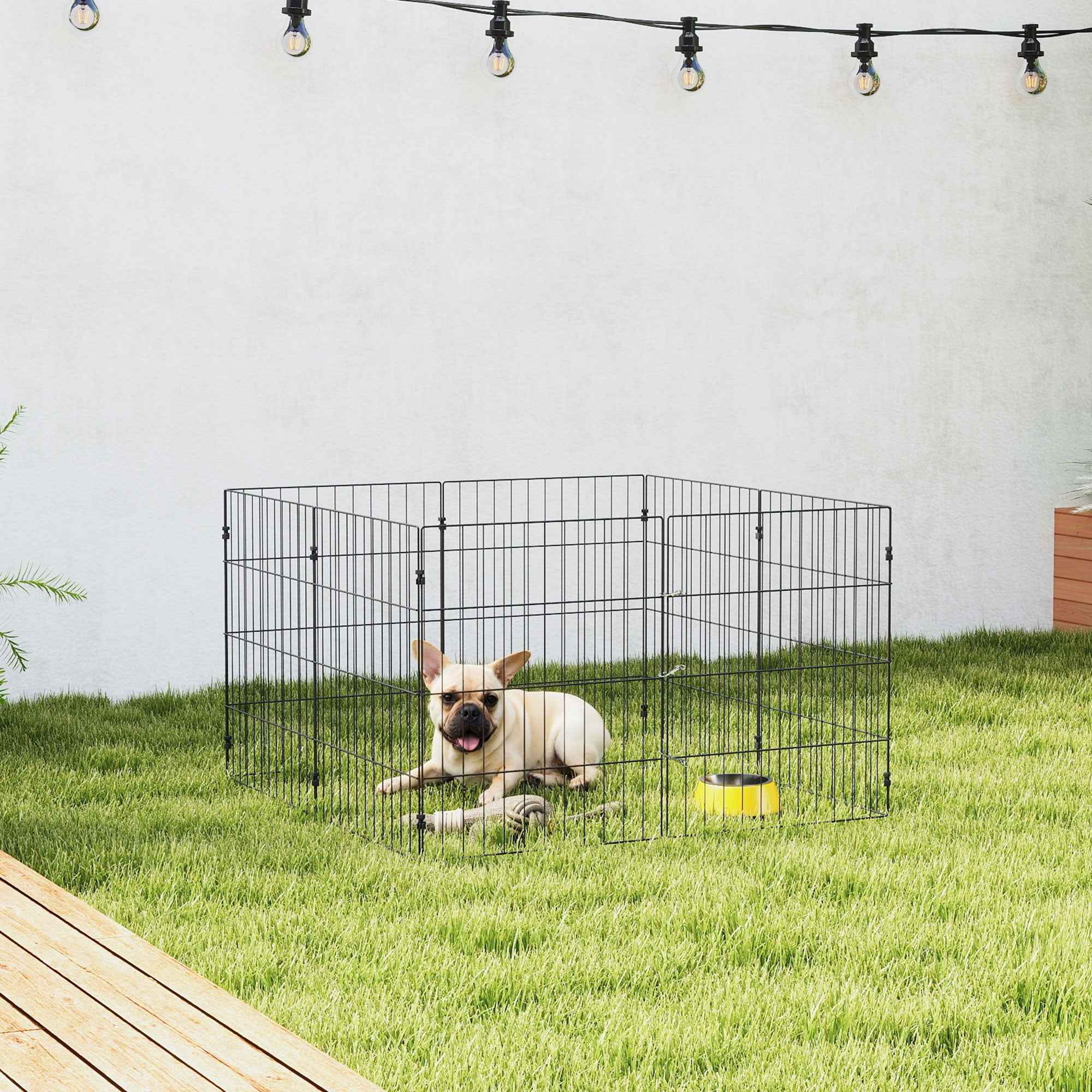 PawHut Dog Playpen, Expandable and Foldable, 50 x 60 cm, Black
