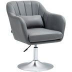 Swivel Desk Chair with Adjustable Height and Lumbar Cushion, Technical Fabric, Grey