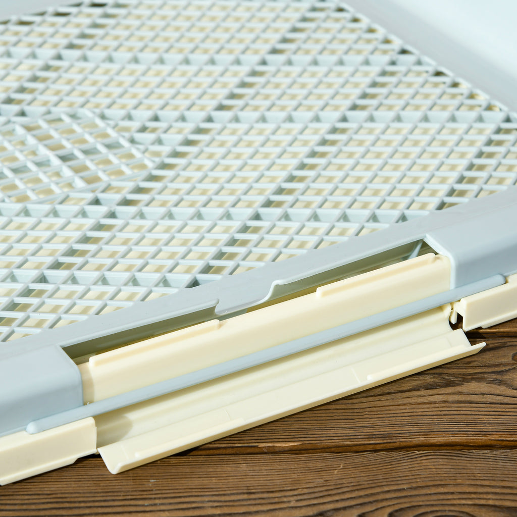 PawHut 3-Layer Dog Litter Box with Synthetic Grass, Grid and Bottom Tray, 63x48.5cm - Borgè