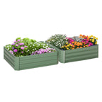 Set of 2 Raised Garden Beds in Galvanized Steel for Plants and Vegetables, 100x100x30cm - Borge' Group Limited