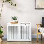 Medium Dog House with 2 Lockable Doors, Steel and MDF Cage, 80x50x56.5 cm, White