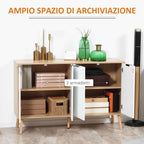 HOMCOM Storage Unit with 2 Adjustable Shelves, Pine Wood, 120x35x77.4 cm, Wood and White