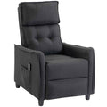 HOMCOM 160° Reclining Massage Chair with Footrest and Remote Control, 69x93x104 cm, Dark Grey Linen Effect