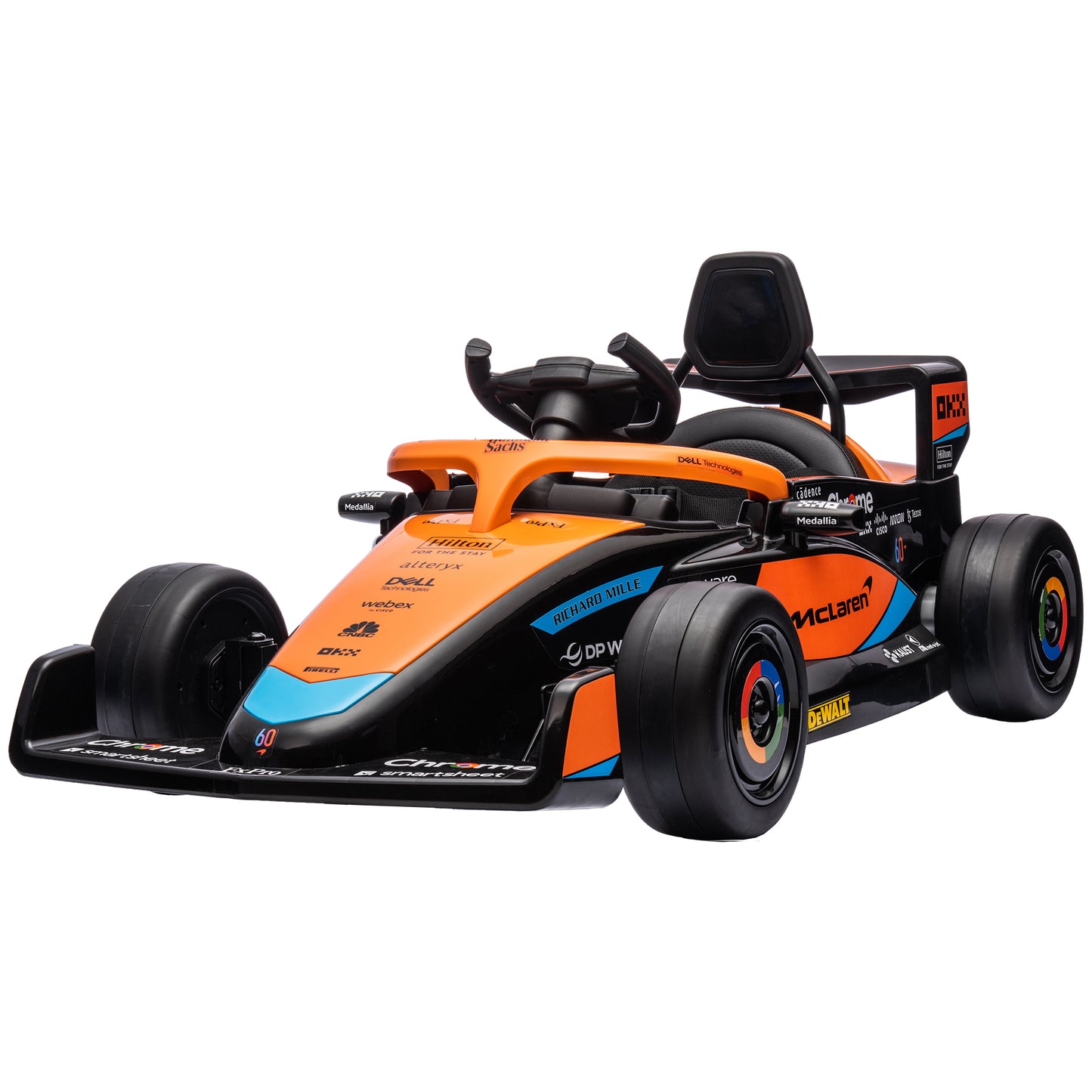 AIYAPLAY Electric Ride-On Toy Car for Children 3-5 Years with McLaren License, Remote Control and Horn, 115x67x50 cm, Orange - Borgè