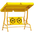 2-Seater Outdoor Children's Swing with Adjustable Canopy and Safety Belts, 112x75x120 cm, Yellow