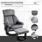 Reclining Massage Chair with Footrest and Remote Control in PU Faux Leather, 76x80x102 cm, Grey