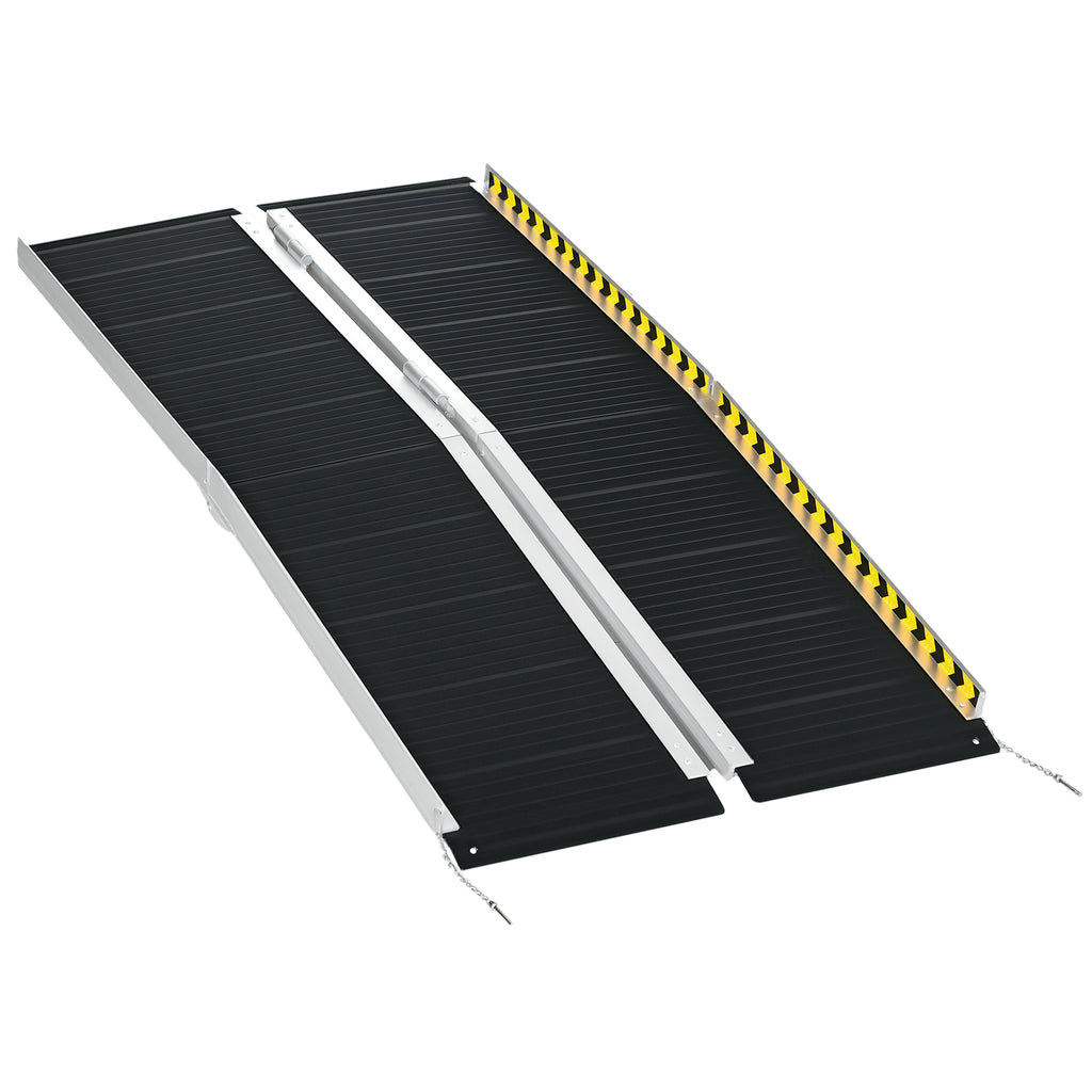 Folding and Non-Slip Aluminum Wheelchair Ramp, 152x73cm, 272kg Capacity