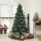 Snowy Christmas Tree with 850 Branches and Sectional Design, in Plastic and Steel, Ø110x180 cm, Green