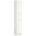 Bathroom Column with Drawer and 2 Cabinets Gloss White, 30x28x170cm