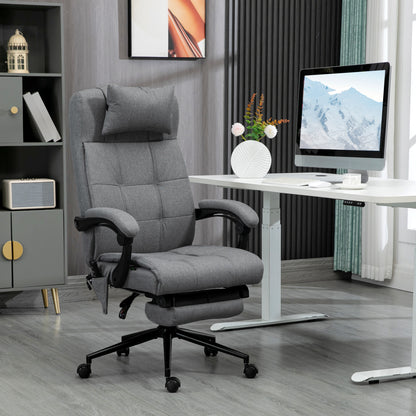 Reclining and Heating Office Chair with 6 Massage Points and 5 Modes, Gray - Borgè