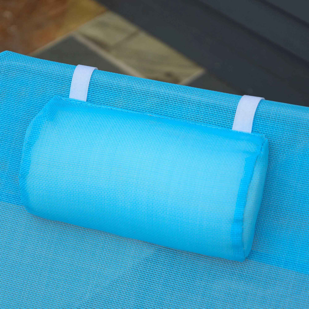 Outsunny Folding Sun Lounger with Reclining Backrest and Cushion, 182x56x24.5cm